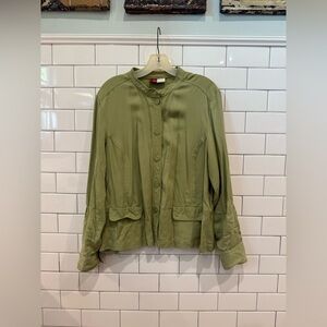 Olive Green Button-Up Jacket